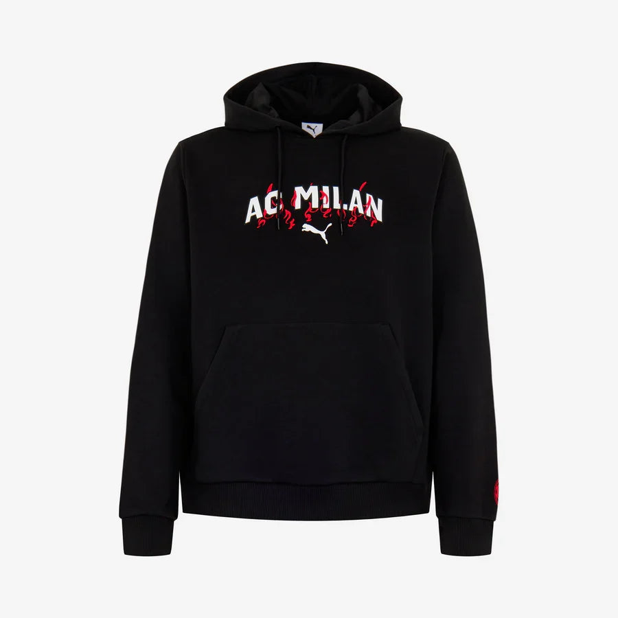 Puma AC Milan Culture Hoodie-Black product image 1, provided for visual reference and product detail review