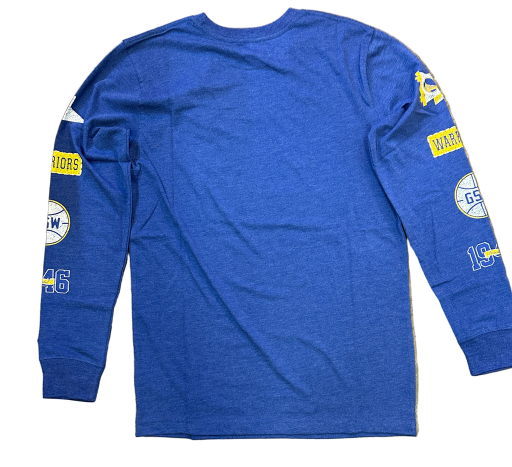 New Era Golden State Warriors Badges Long Sleeve T-Shirt product image 2, provided for visual reference and product detail