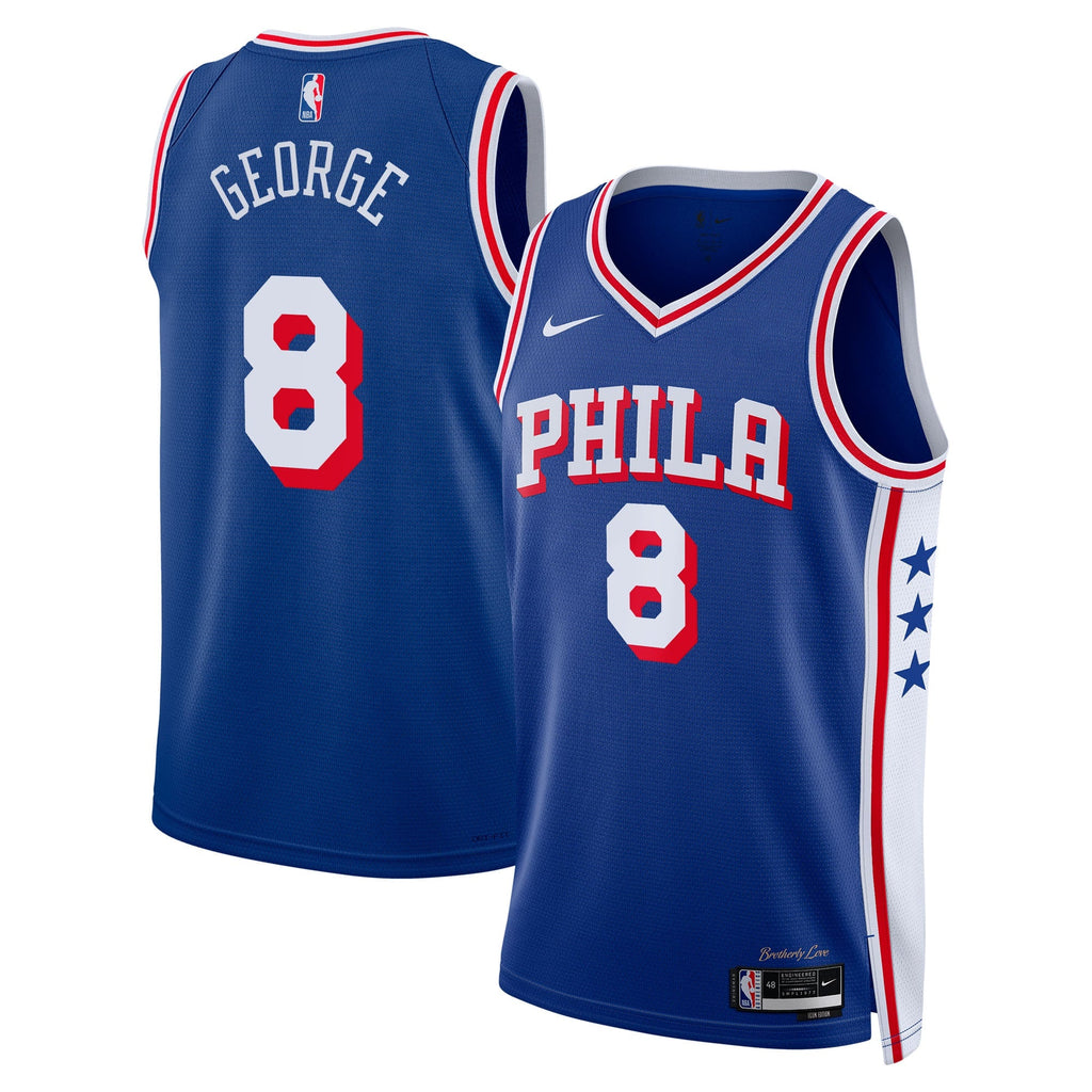 Philadelphia 76ers Nike Icon Edition Swingman Jersey - Royal - Paul George - Unisex product image 2, provided for visual