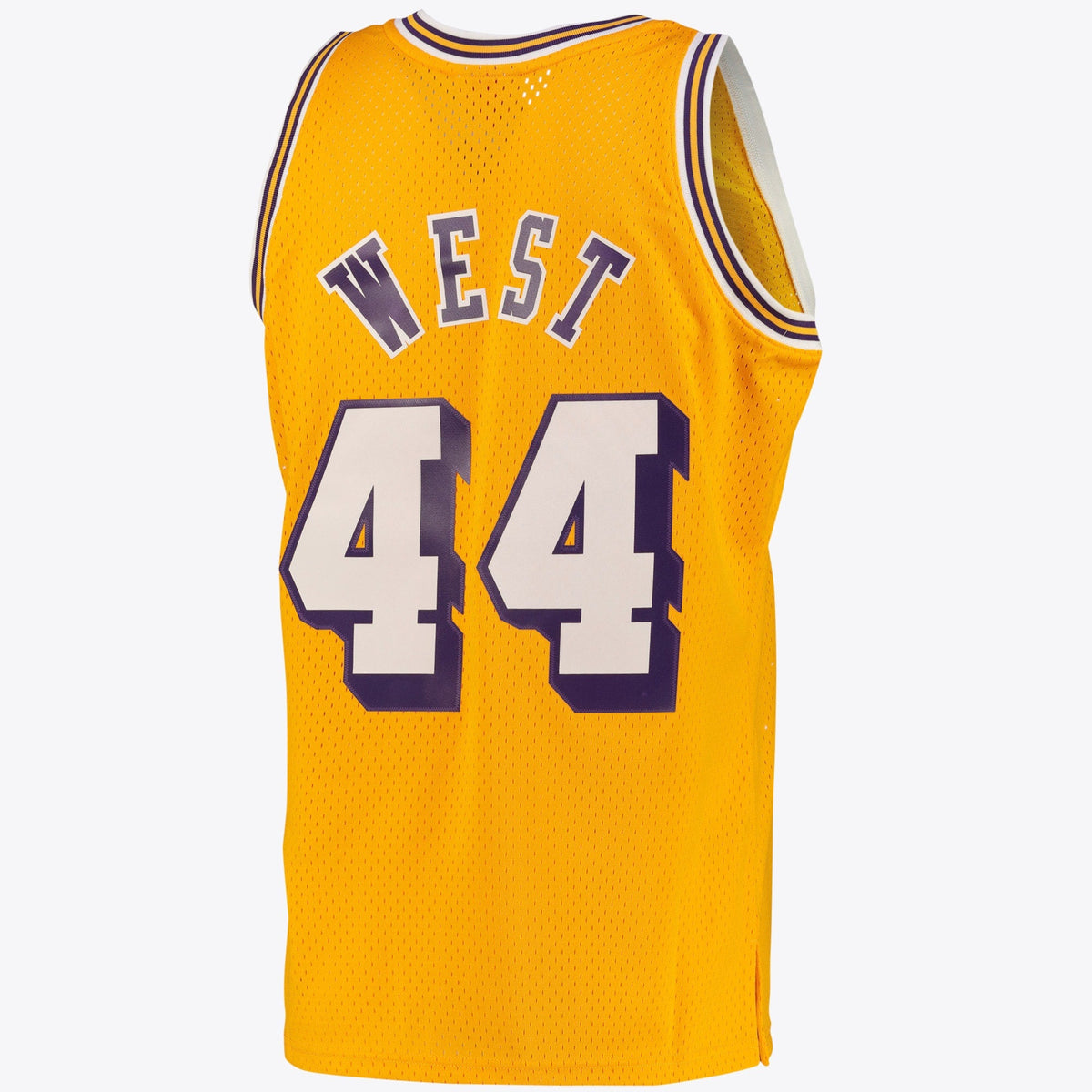 Los Angeles Lakers Mitchell & Ness Jerry West Road Swingman Jersey - Light Gold - Men product image 3, provided for visual
