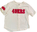 Pro Standard San Francisco 49ers Men Mesh Button Down Shirt-EggShell product image 1, provided for visual reference and
