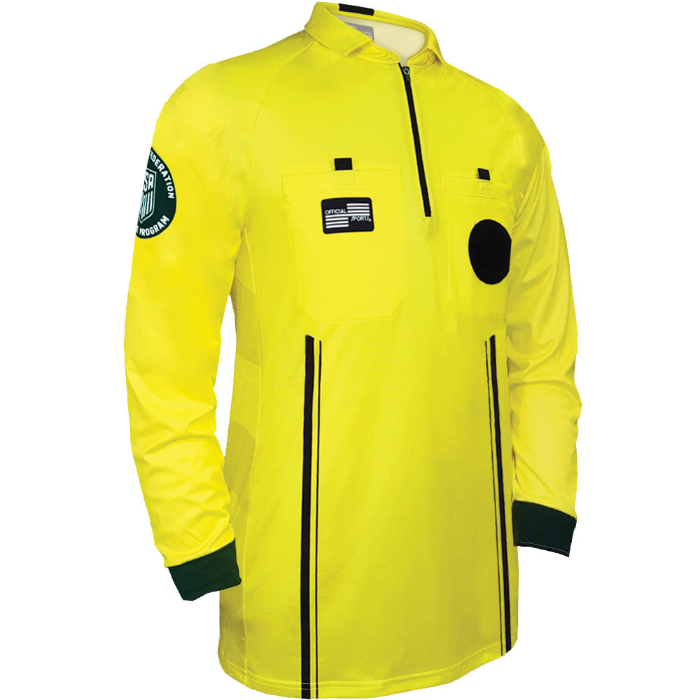 Official Sports Men USSF Pro Referee Jersey L/S-Yellow product image 1, provided for visual reference and product detail