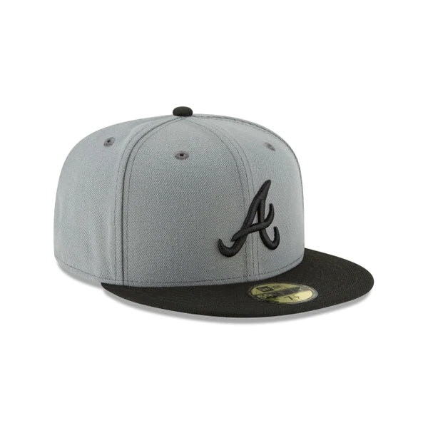 New Era Atlanta Braves Basic Collection 59Fifty -Grey/Black product image 3, provided for visual reference and product