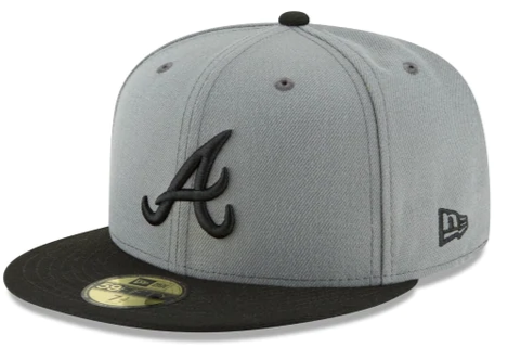 New Era Atlanta Braves Basic Collection 59Fifty -Grey/Black product image 1, provided for visual reference and product