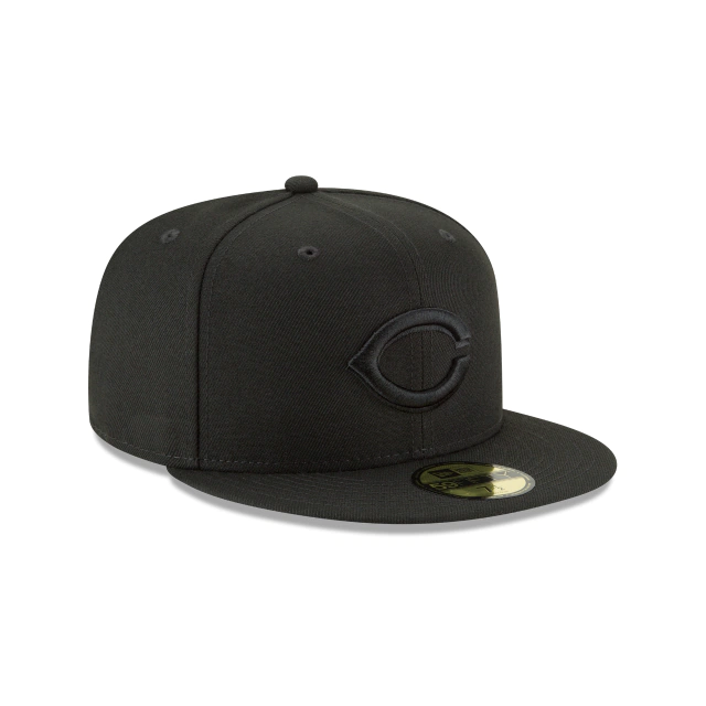 Cincinnati Reds NEW ERA BASIC 59FIFTY FITTED-BLACK/BLACK product image 3, provided for visual reference and product detail