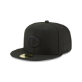 Cincinnati Reds NEW ERA BASIC 59FIFTY FITTED-BLACK/BLACK product image 1, provided for visual reference and product detail