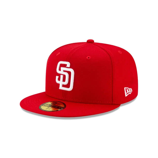 New Era San Diego Padres Scarlet Basic 59Fifty Fitted product image 1, provided for visual reference and product detail