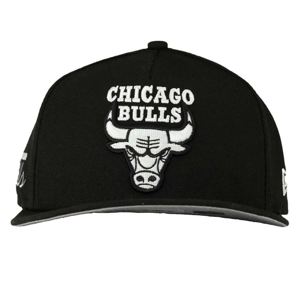 Chicago Bulls Black New Era 9FIFTY A Frame Snapback Hat product image 2, provided for visual reference and product detail