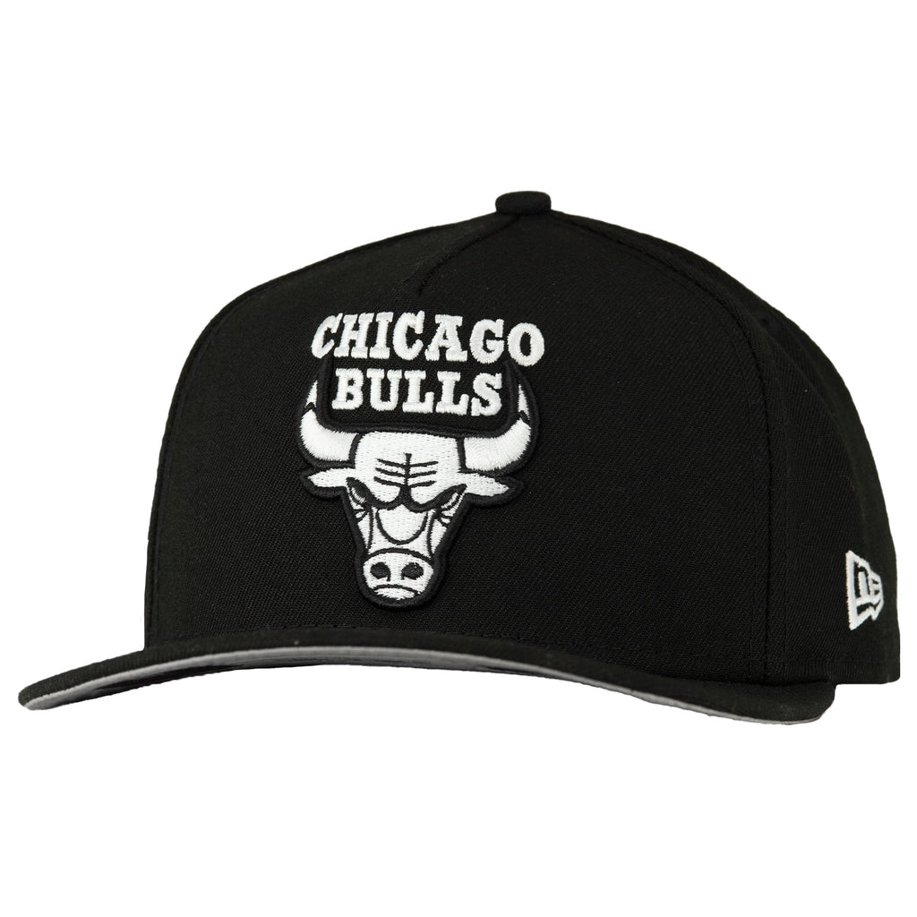 Chicago Bulls Black New Era 9FIFTY A Frame Snapback Hat product image 1, provided for visual reference and product detail