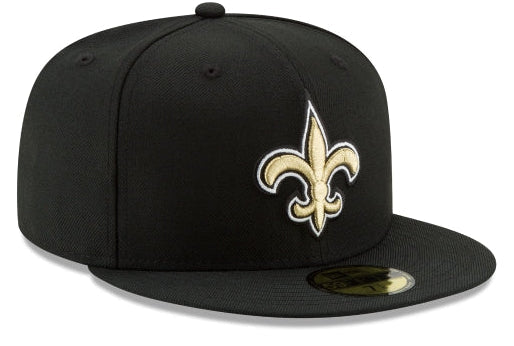 New Era New Orleans Basic 59FIFTY Fitted Hat- Black product image 1, provided for visual reference and product detail review