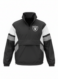 New Era Men Las Vegas Raiders Sports Classic Quarter Zip/Stowaway Hoodie-Black product image 1, provided for visual