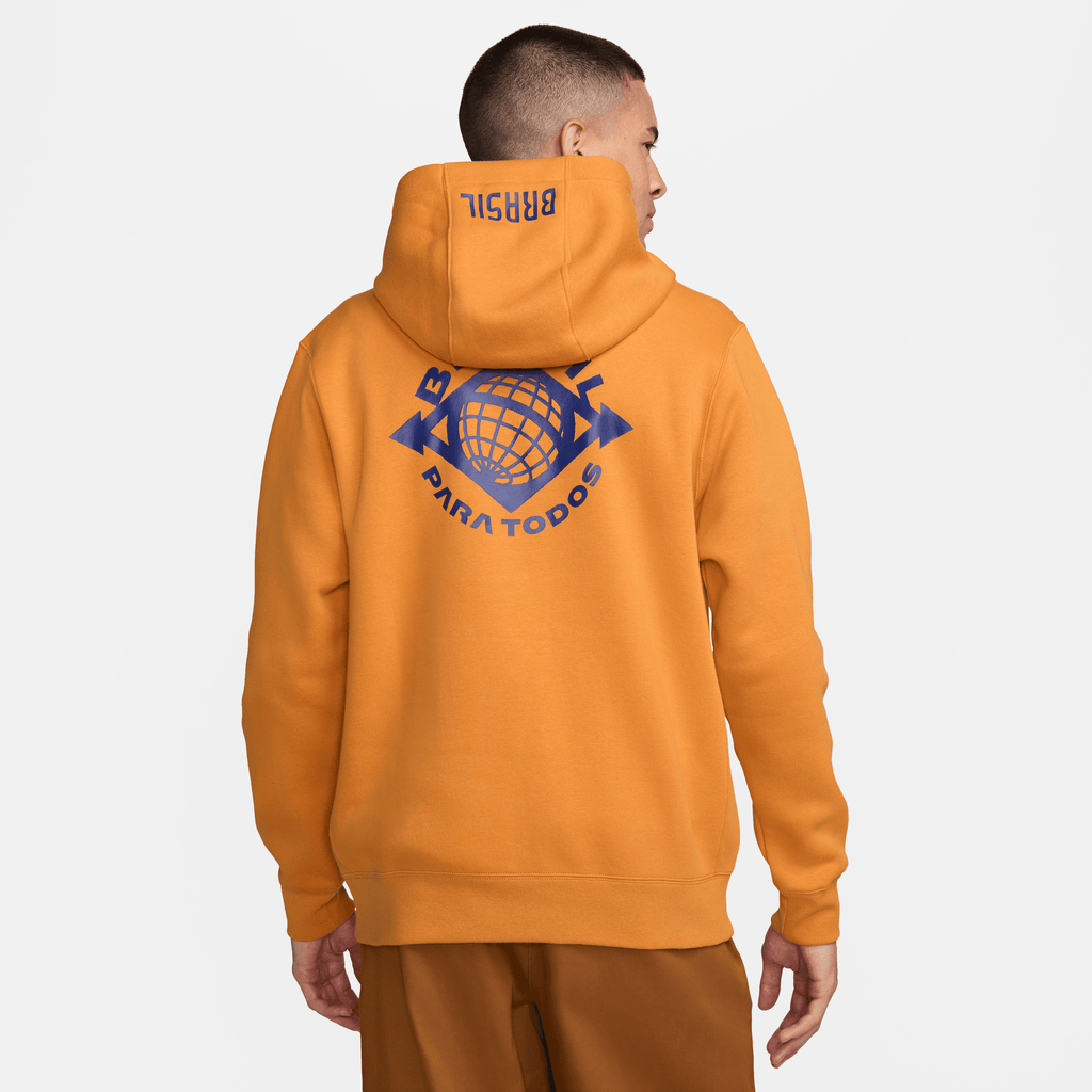 Nike Men Brasil NSW Club Hoodie-Light Curry/Deep Royal Blue product image 2, provided for visual reference and product