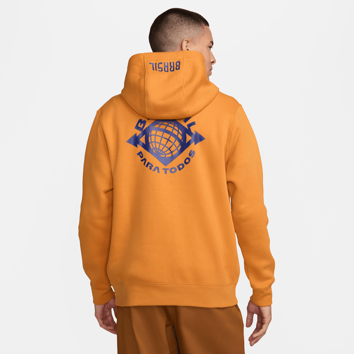Nike Men Brasil NSW Club Hoodie-Light Curry/Deep Royal Blue product image 2, provided for visual reference and product