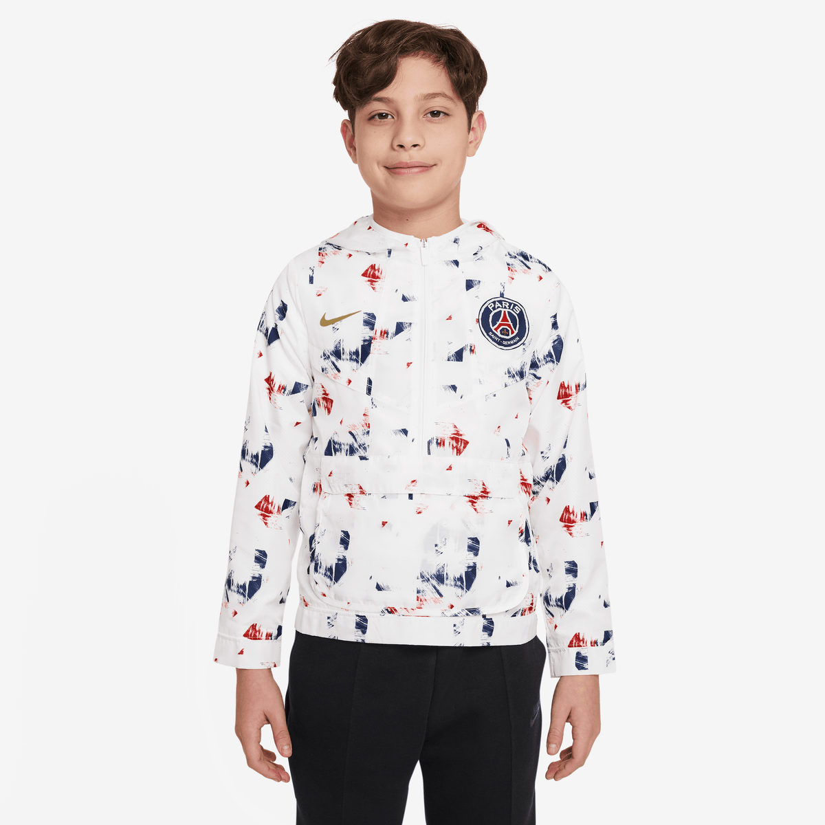 Nike Youth Paris Saint-Germain Amplify Anrak AWF Soccer Jacket product image 1, provided for visual reference and product