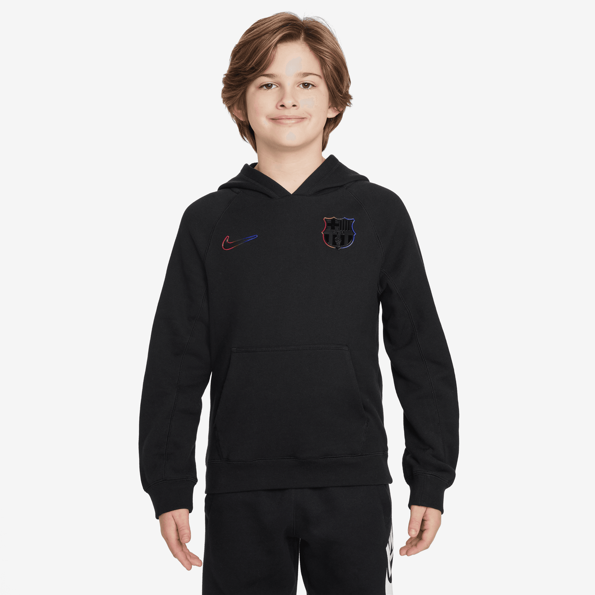 Nike FC Barcelona Big Kids' Fleece Pullover Hoodie product image 1, provided for visual reference and product detail review