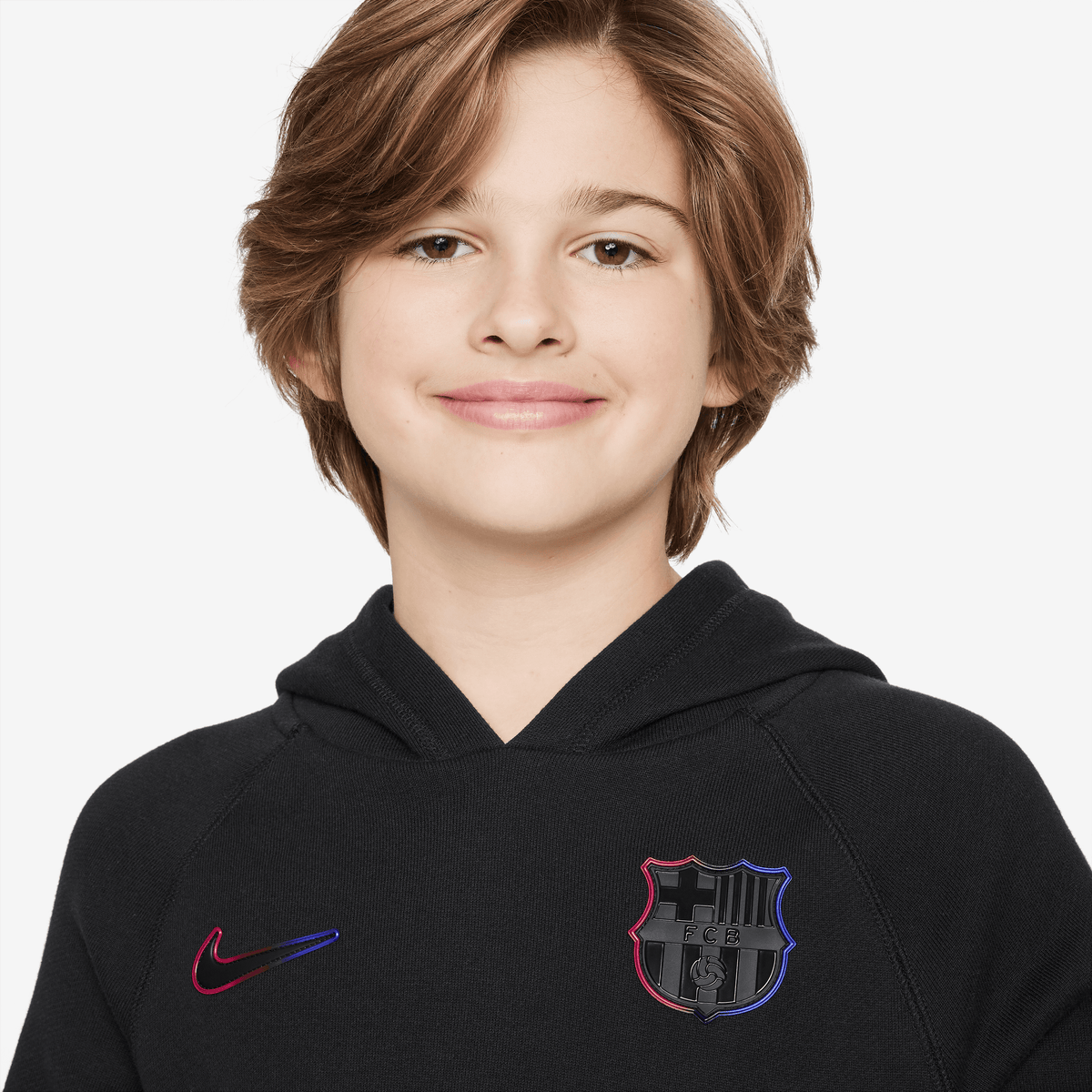 Nike FC Barcelona Big Kids' Fleece Pullover Hoodie product image 3, provided for visual reference and product detail review