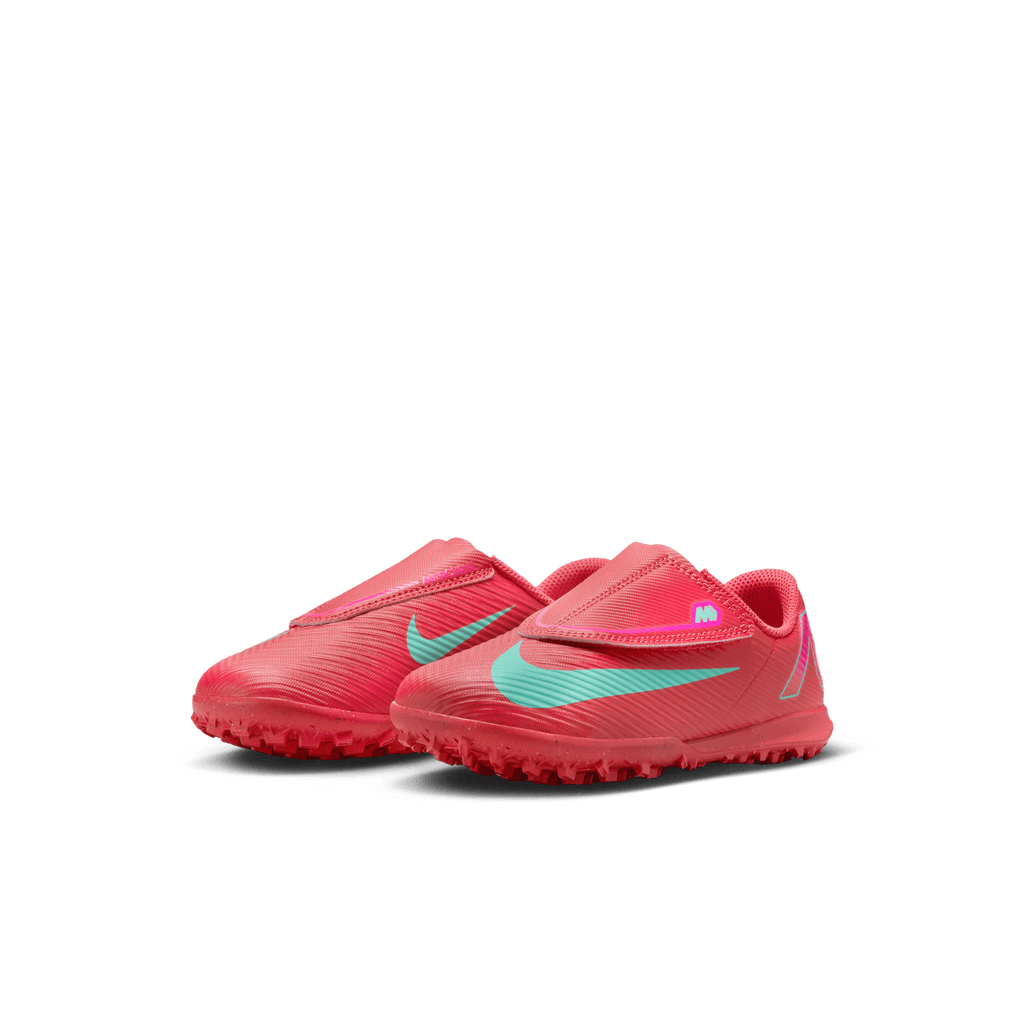 Nike Jr. Mercurial Vapor 16 Club Little Kids' TF Low-Top Soccer Shoes-EMBER GLOW/AURORA GREEN product image 4, provided for