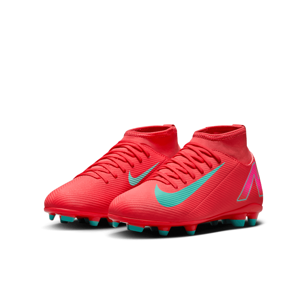 Nike Jr. Mercurial Superfly 10 Club Little/Big Kids' FG High-Ember Glow/Aurora Green product image 3, provided for visual