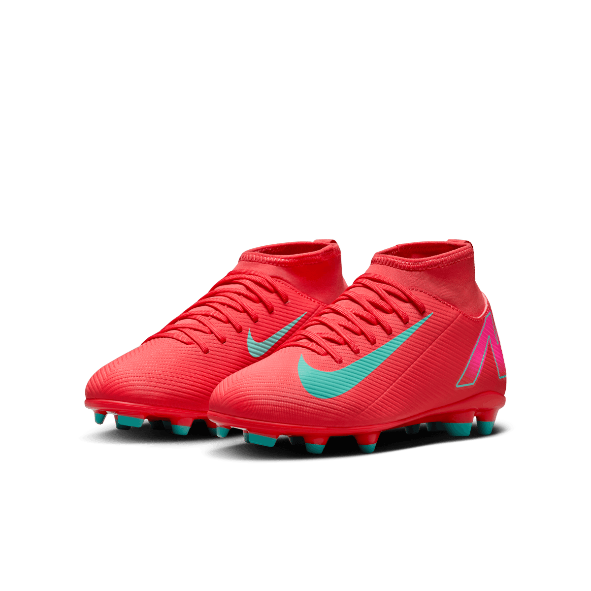 Nike Jr. Mercurial Superfly 10 Club Little/Big Kids' FG High-Ember Glow/Aurora Green product image 3, provided for visual