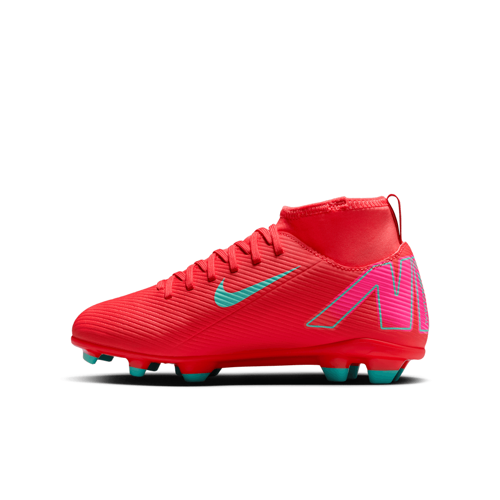 Nike Jr. Mercurial Superfly 10 Club Little/Big Kids' FG High-Ember Glow/Aurora Green product image 2, provided for visual