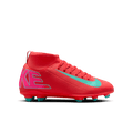 Nike Jr. Mercurial Superfly 10 Club Little/Big Kids' FG High-Ember Glow/Aurora Green product image 1, provided for visual