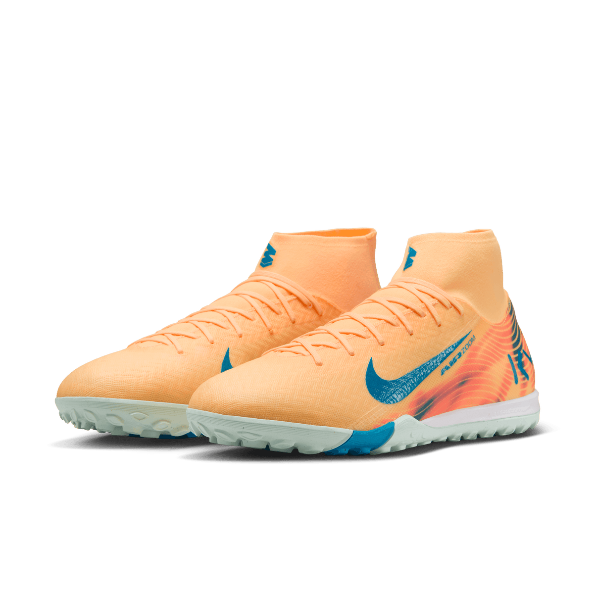 Nike Mercurial Superfly 10 Academy "Kylian Mbappé" TF -Melon Tint/Neo Turq-igloo product image 4, provided for visual