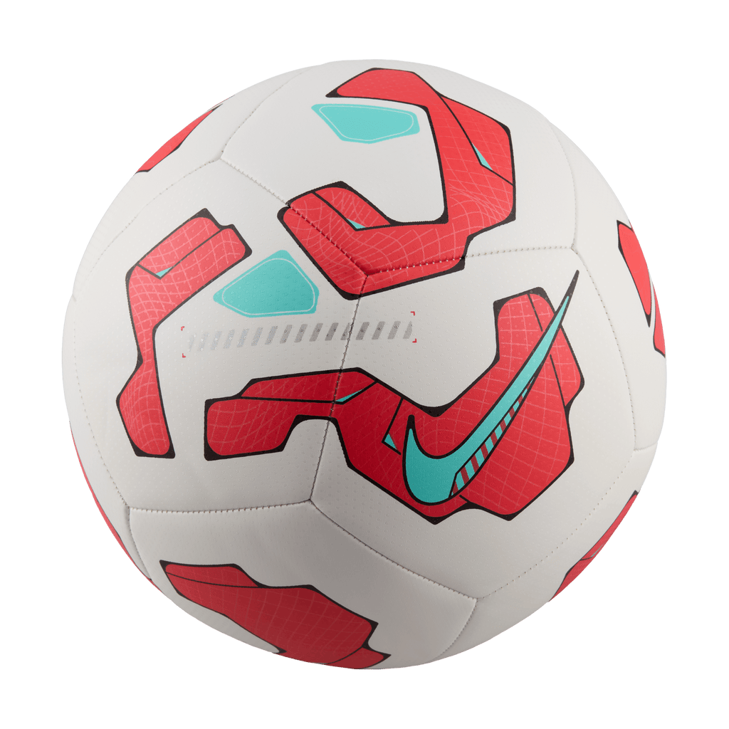 Nike Pitch Soccer Ball-White/Ember Glow/Aurora Green product image 2, provided for visual reference and product detail review