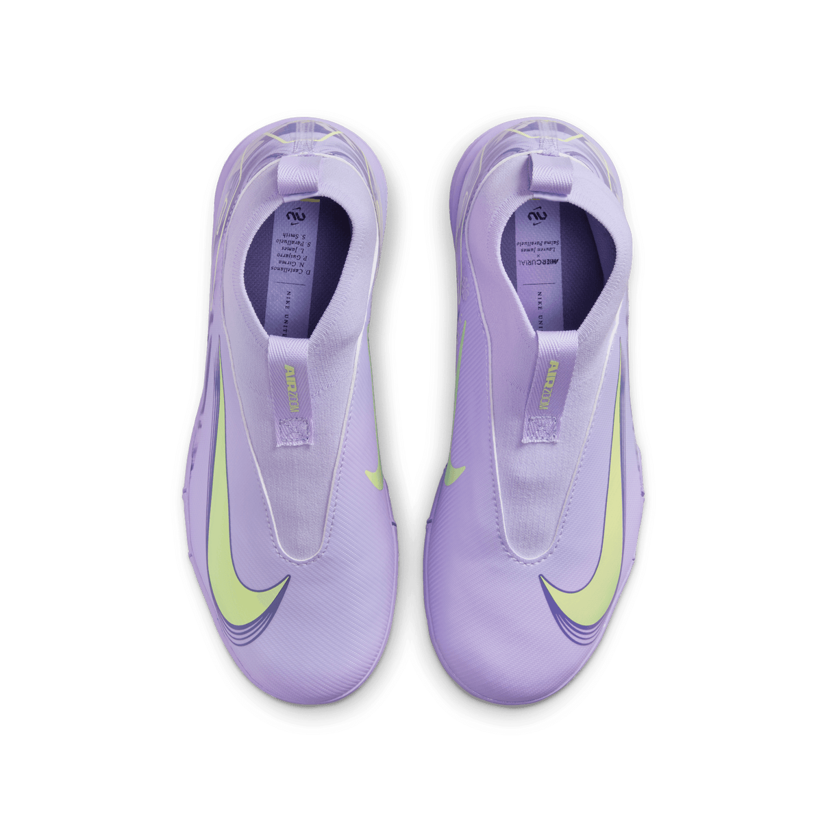 Nike United Jr. Mercurial Superfly Turf 10 Academy-Purple Agate/Barely Volt product image 3, provided for visual reference