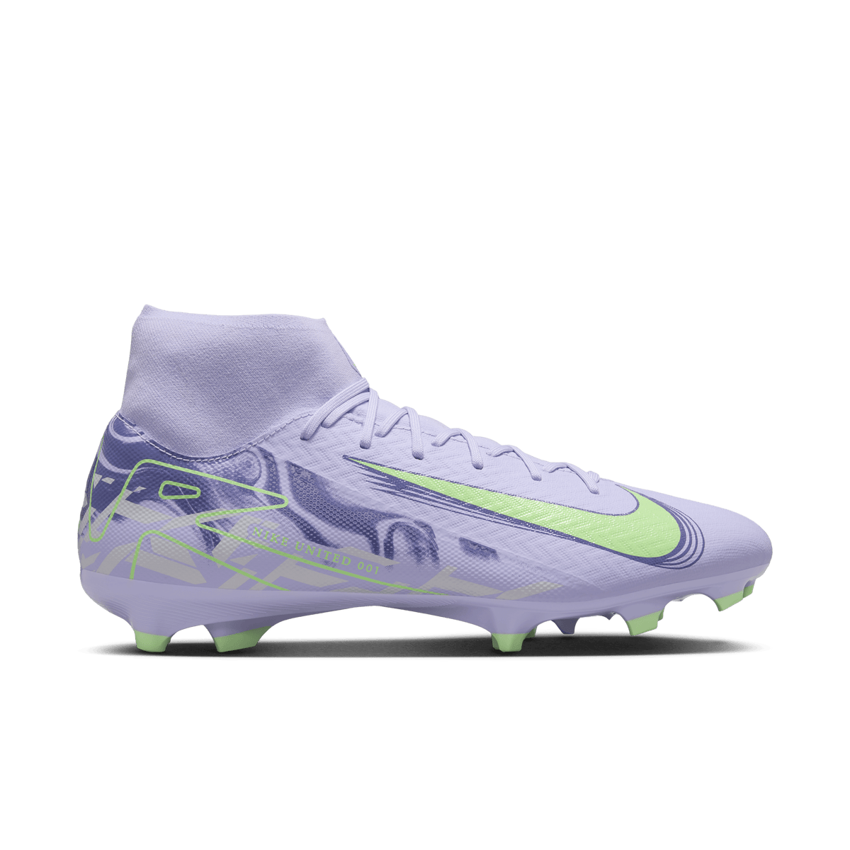 Nike Youth United Mercurial Superfly 10 Academy-Purple Agate/Barely Volt product image 1, provided for visual reference and