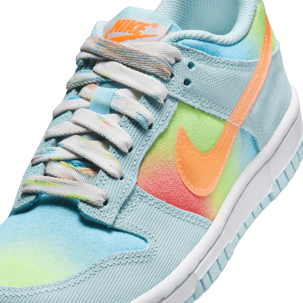 Nike Big Kid's Dunk Low Shoes - Glacier Blue/Total Orange/Lemon Twist product image 5, provided for visual reference and