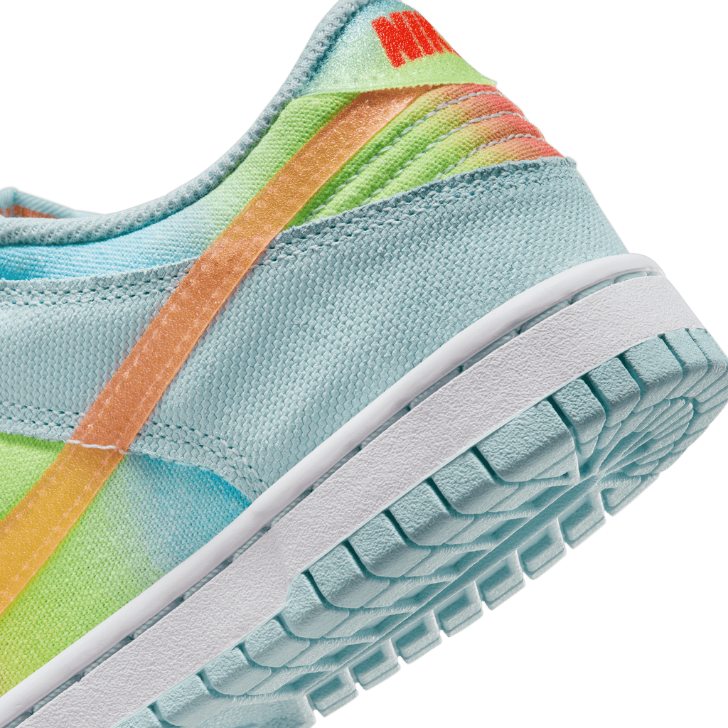 Nike Big Kid's Dunk Low Shoes - Glacier Blue/Total Orange/Lemon Twist product image 6, provided for visual reference and