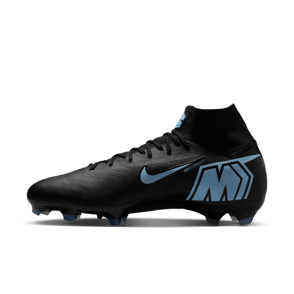 Nike Youth Mercurial Superfly 10 Pro FG High-Top Soccer Cleats-Black/ice Blue product image 2, provided for visual reference