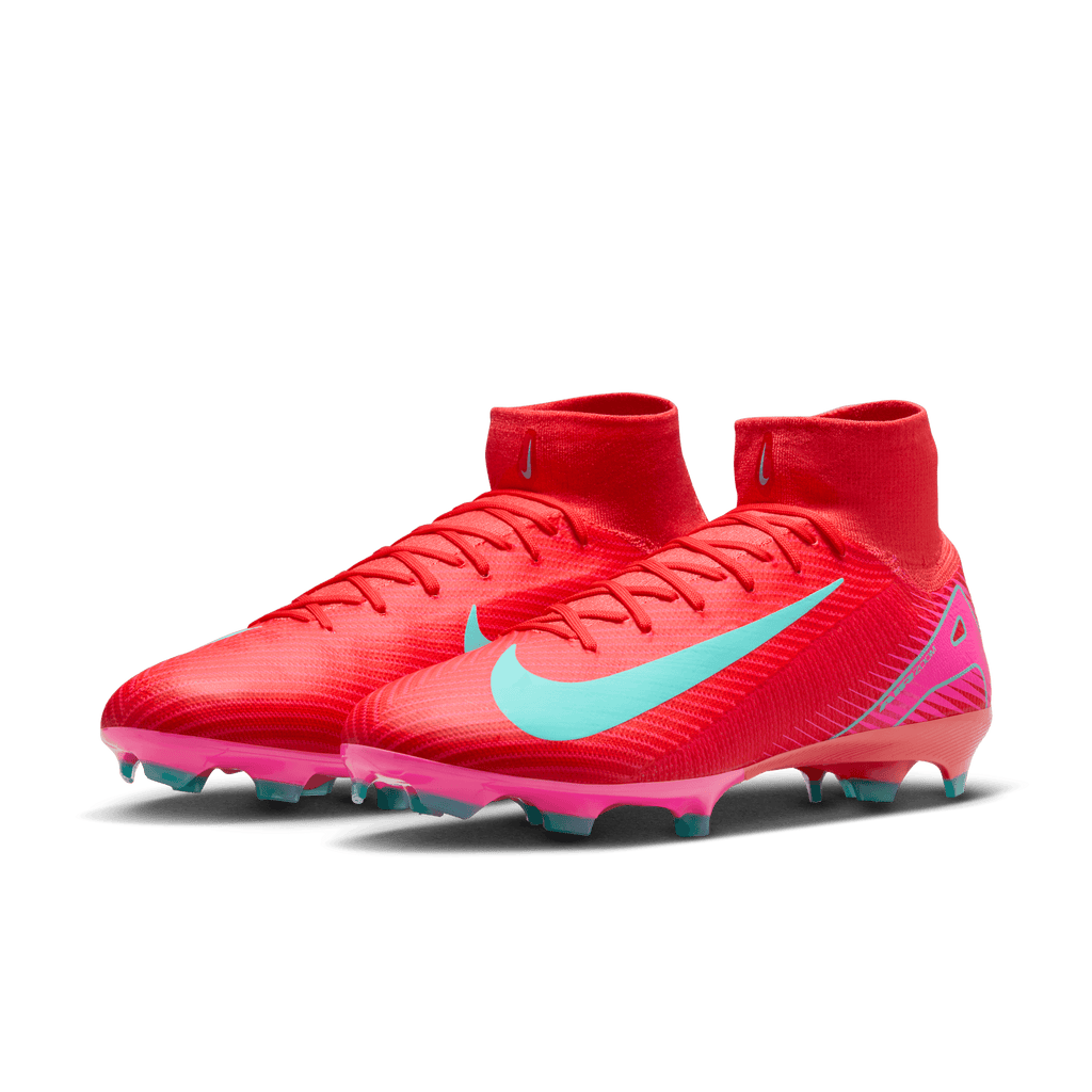 Nike Mercurial Superfly 10 Pro FG High-Top Soccer Cleats-Ember Glow/Aurora Green product image 3, provided for visual