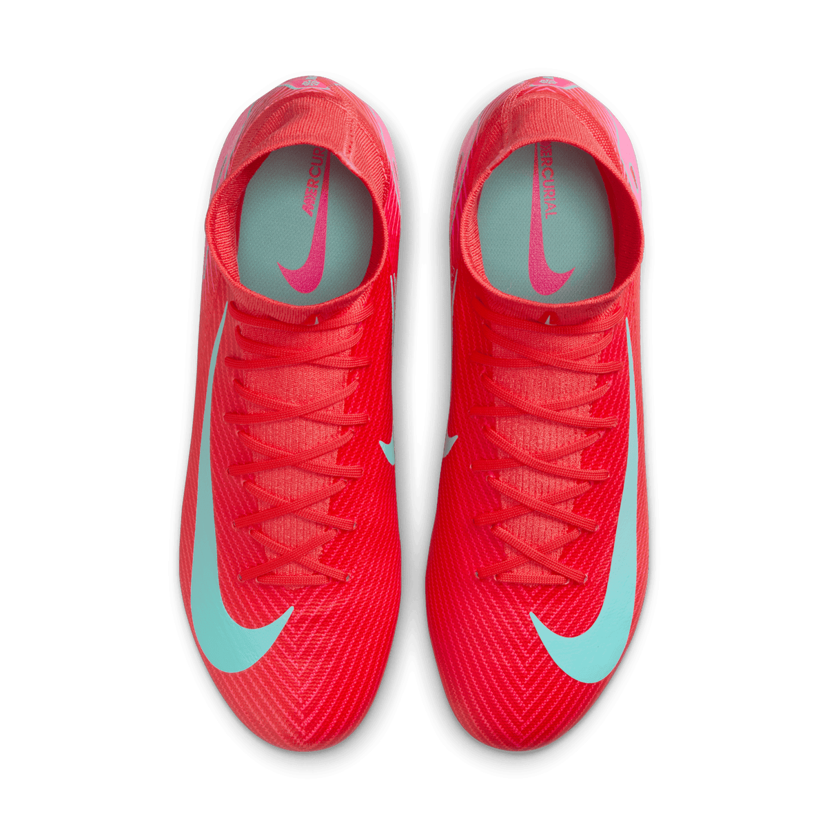 Nike Mercurial Superfly 10 Pro FG High-Top Soccer Cleats-Ember Glow/Aurora Green product image 5, provided for visual
