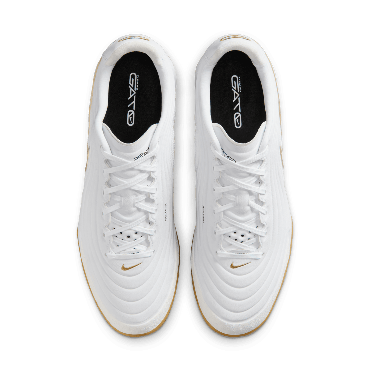 Nike Tiempo Reactgato Indoor/Court Low-Top Soccer Shoes - White/Metalic Gold product image 4, provided for visual reference