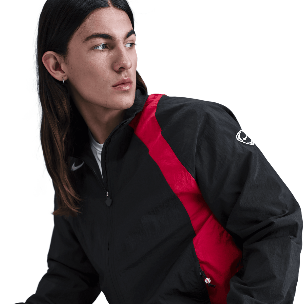 Nike Total 90 Men Repel Soccer Track Jacket-Black/Gym Red product image 5, provided for visual reference and product detail