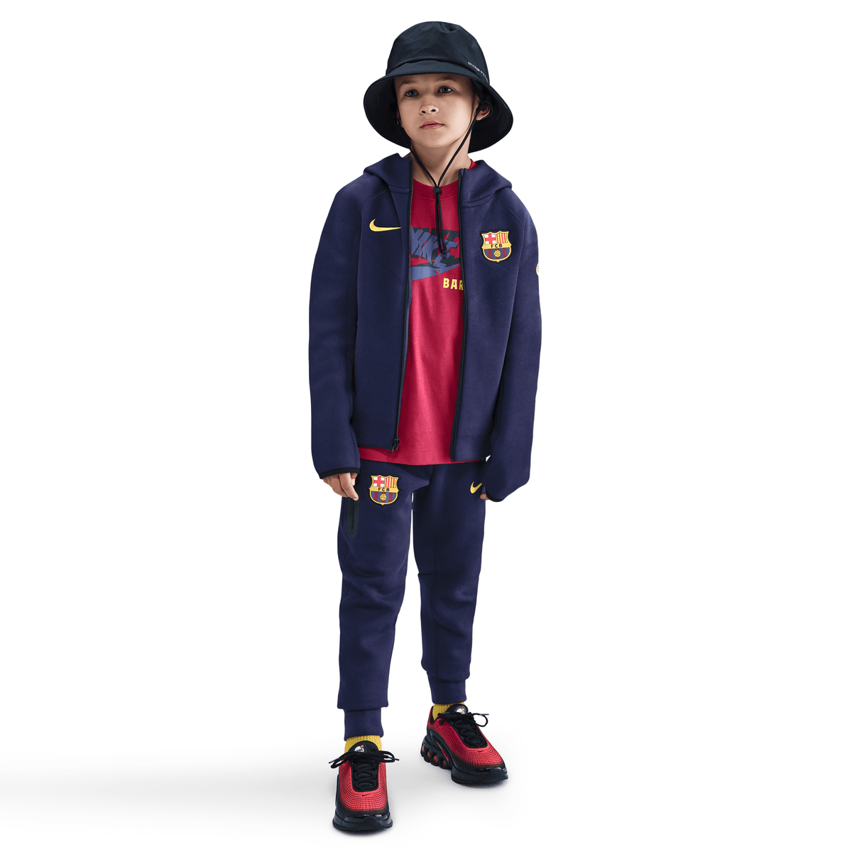 Nike FC Barcelona Tech Fleece Big Kids' (Boys') Full-Zip Hoodie product image 1, provided for visual reference and product