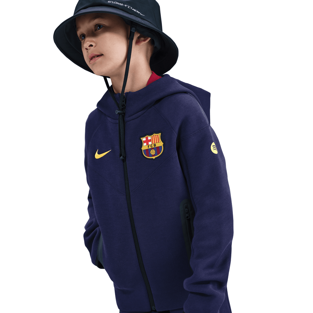 Nike FC Barcelona Tech Fleece Big Kids' (Boys') Full-Zip Hoodie product image 3, provided for visual reference and product