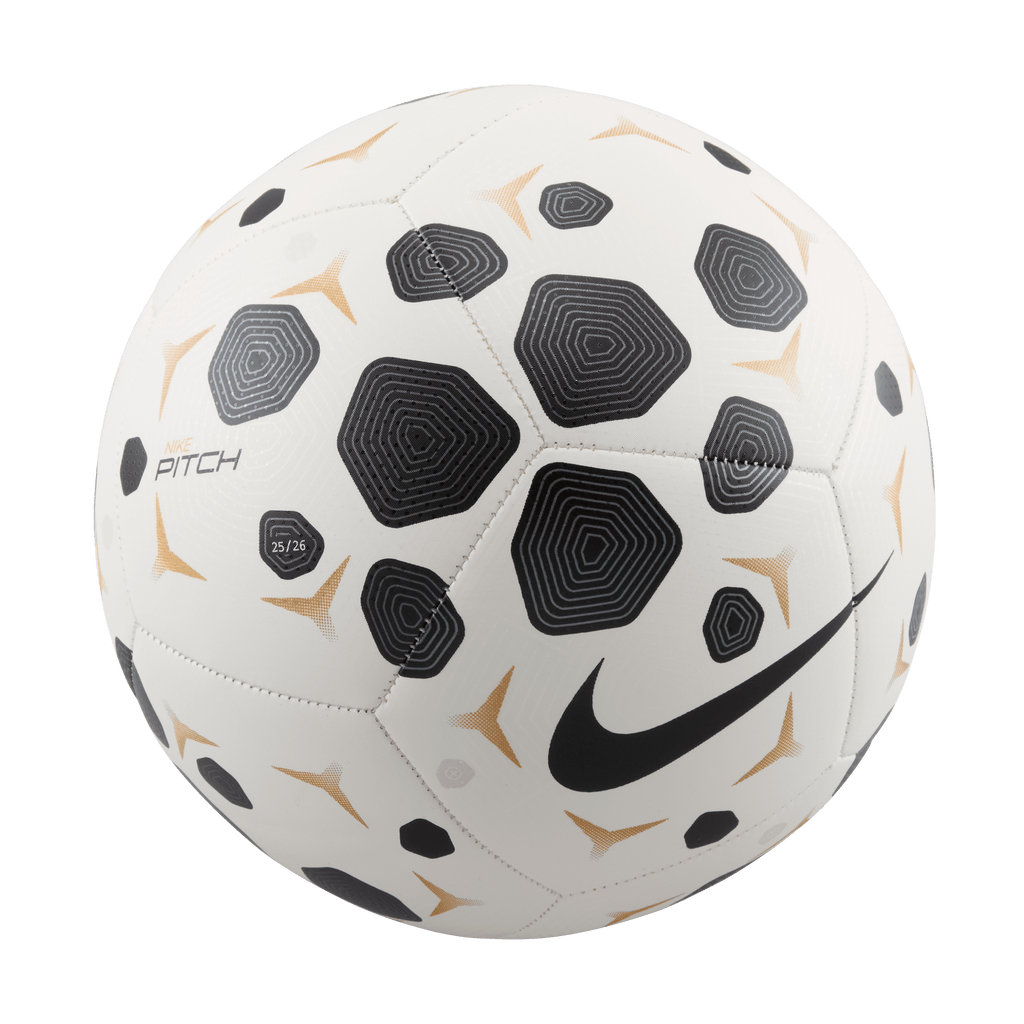 Nike Pitch Soccer Ball- White/black/black product image 1, provided for visual reference and product detail review