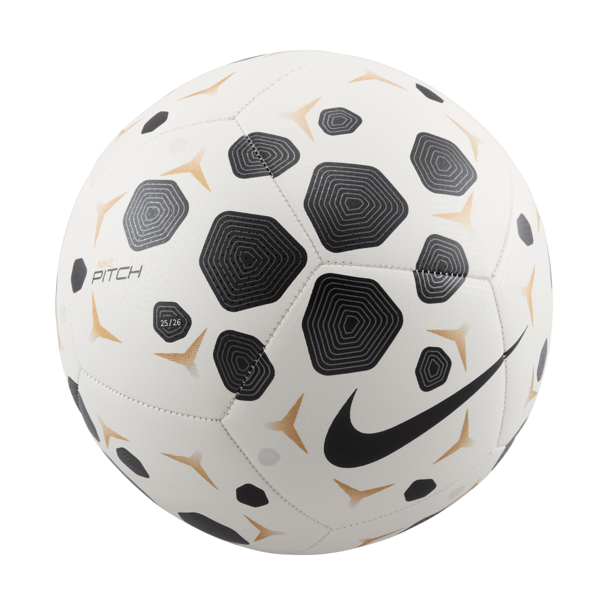 Nike Pitch Soccer Ball- White/black/black product image 1, provided for visual reference and product detail review
