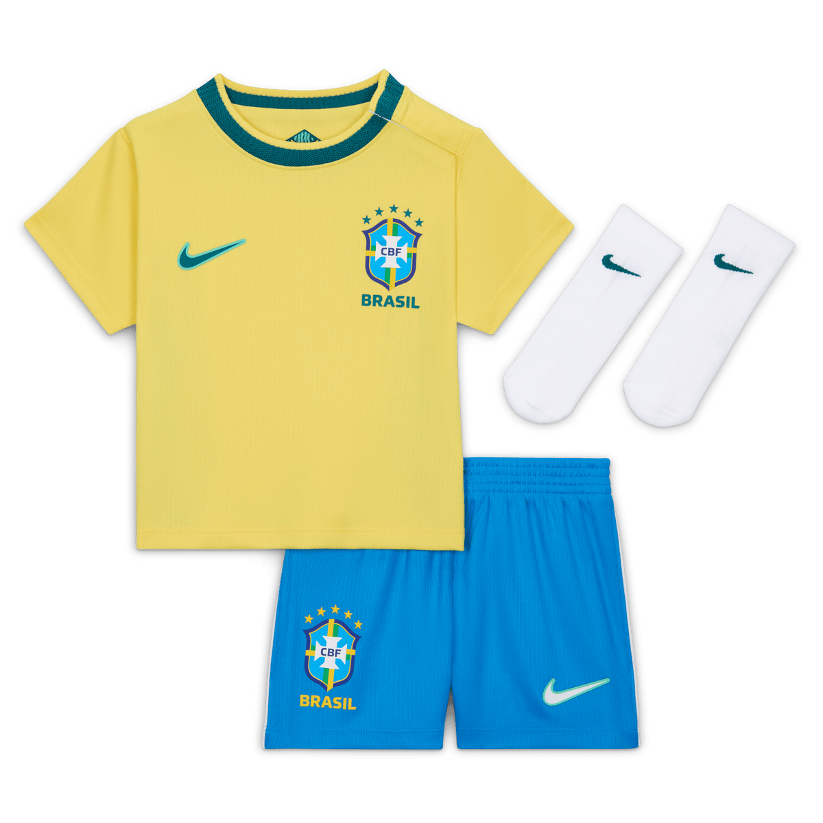 Nike Baby/Toddler Unisex Brazil Stadium Home Jordan Soccer Replica 3-Piece Kit product image 1, provided for visual