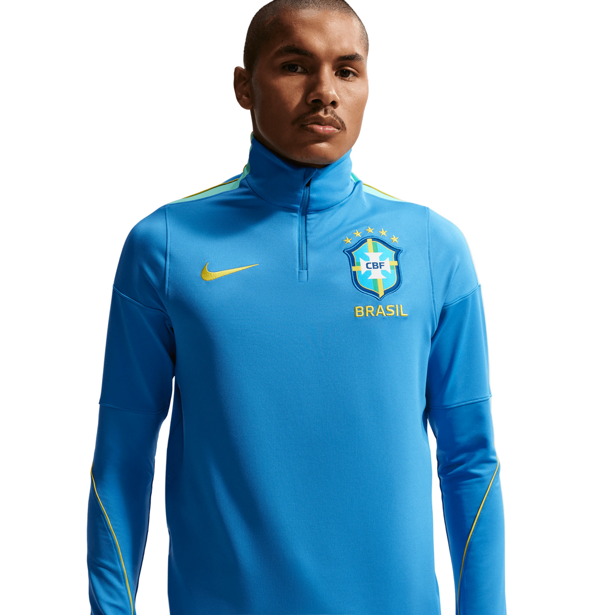 Brazil Strike Men Nike Dri-FIT Soccer Drill Top product image 1, provided for visual reference and product detail review