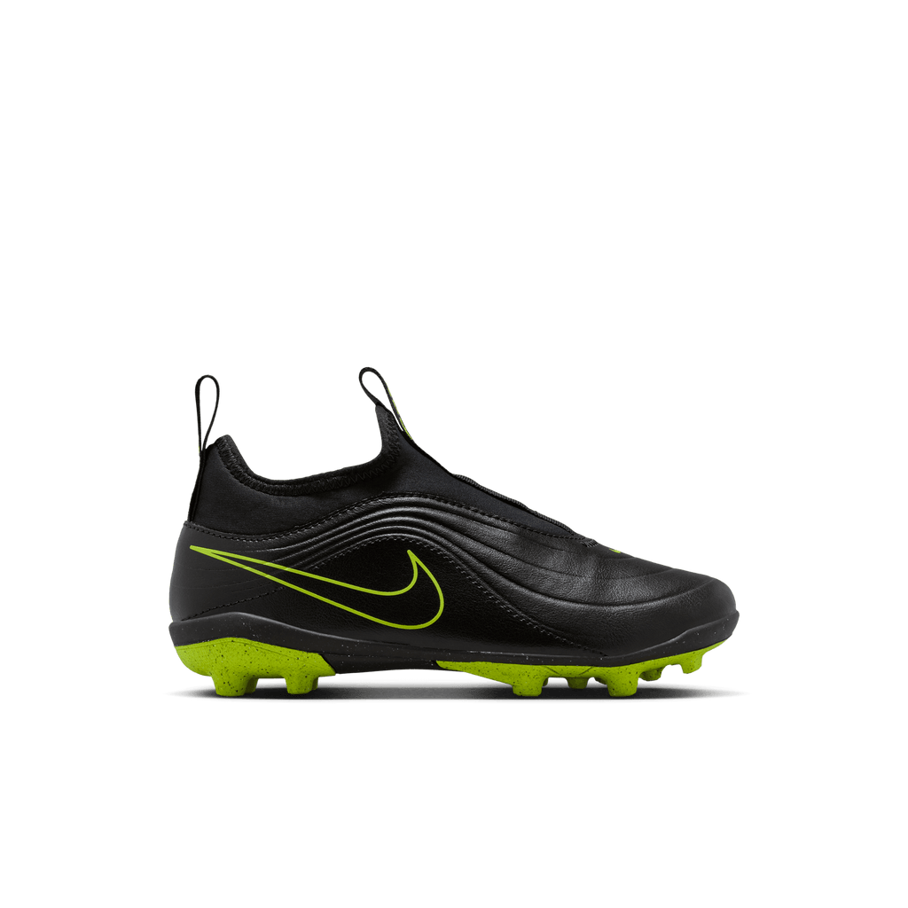 Nike Jr. Tiempo Maestro Club MG Low-Top Soccer Cleats- Black/Volt product image 1, provided for visual reference and product