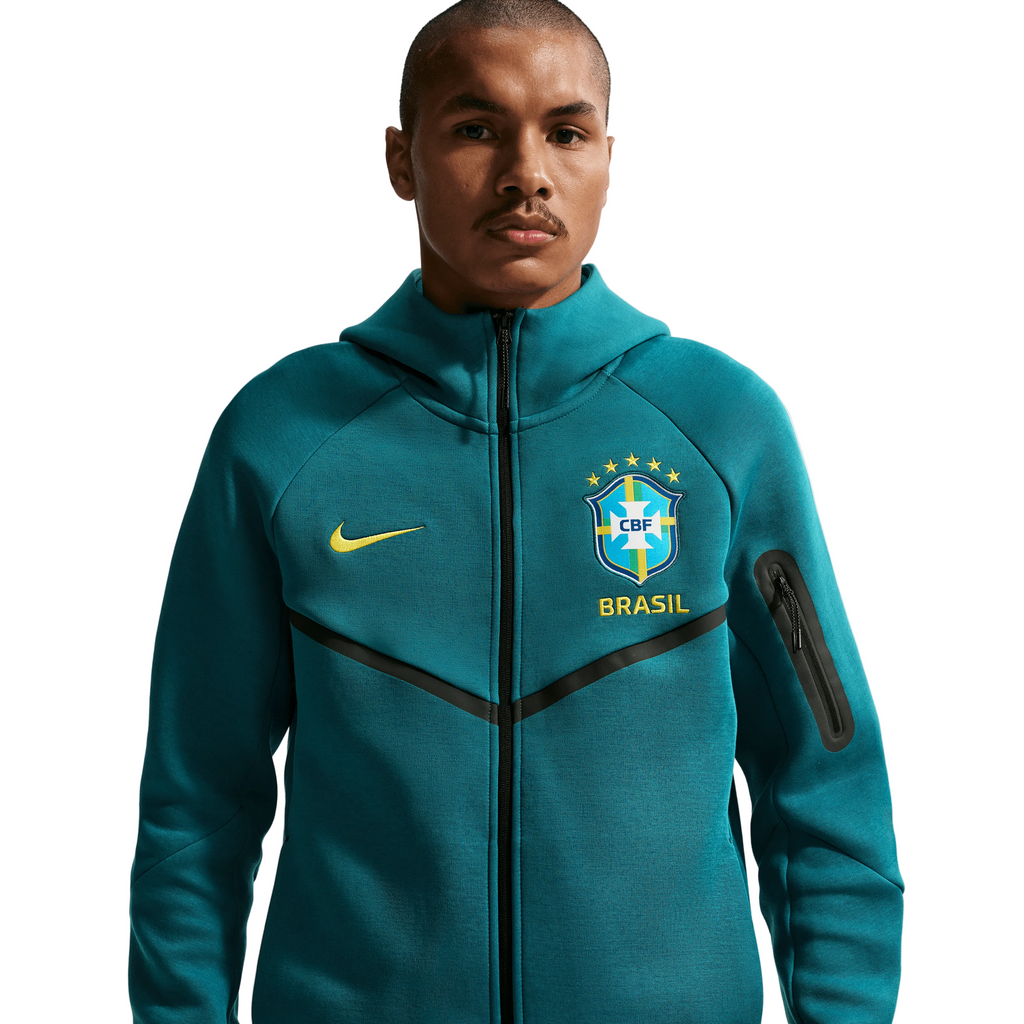 Nike Brazil Tech Fleece Windrunner Men Soccer Full-Zip Hoodie product image 1, provided for visual reference and product
