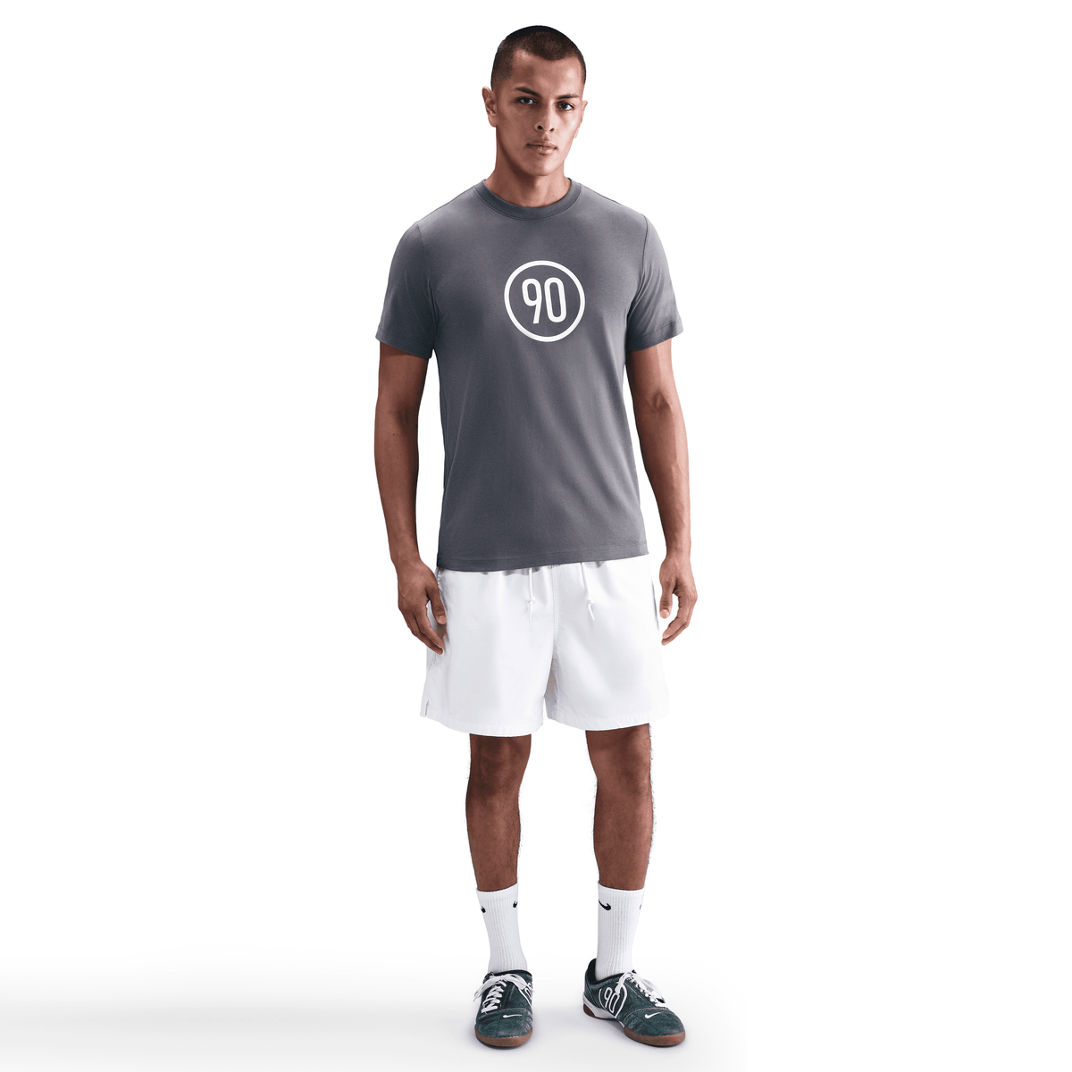 Nike Total 90 Men Soccer T-Shirt- Lt Graphite/White product image 5, provided for visual reference and product detail review