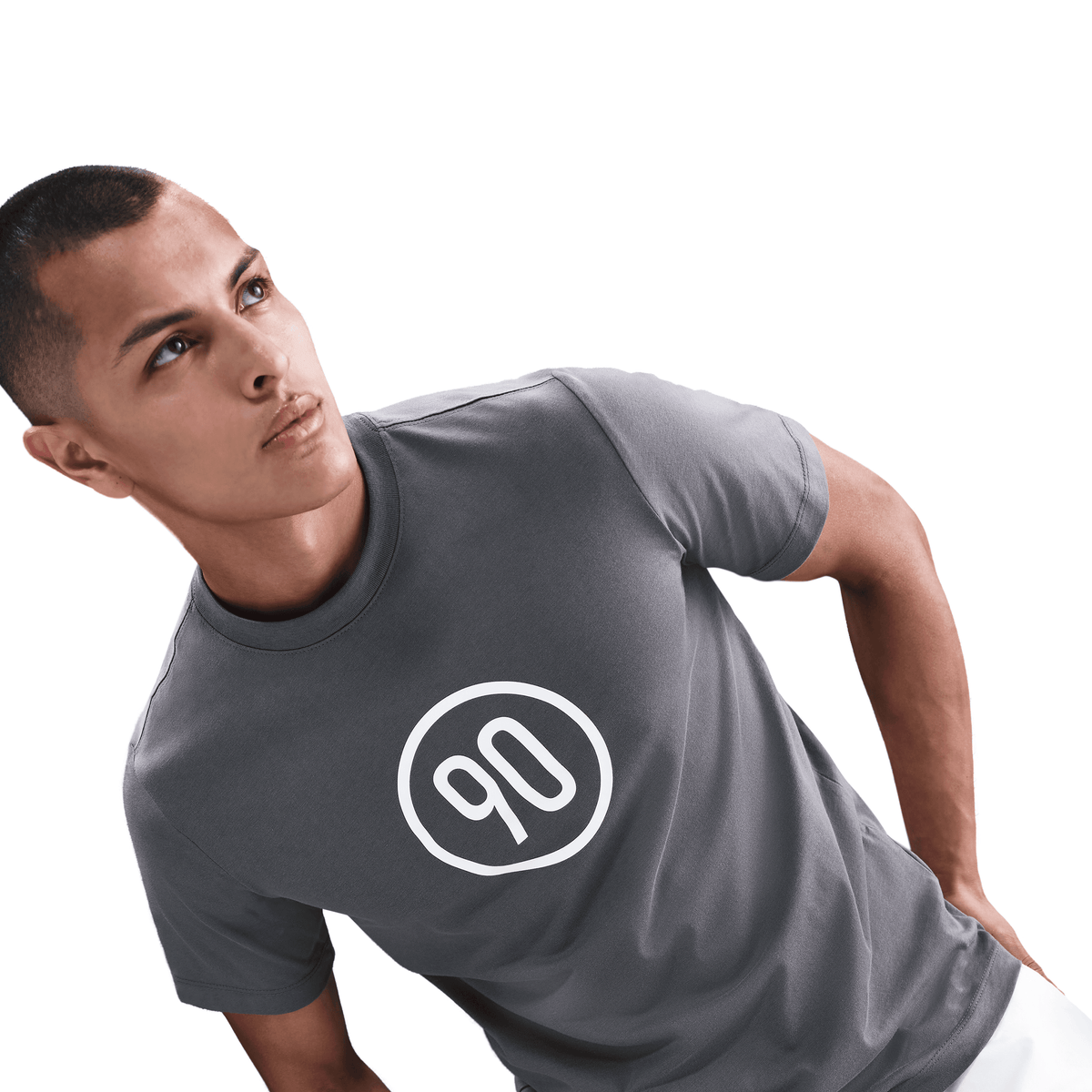 Nike Total 90 Men Soccer T-Shirt- Lt Graphite/White product image 3, provided for visual reference and product detail review