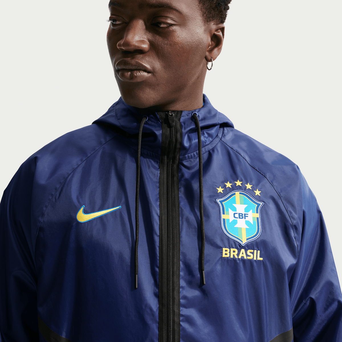 Nike Brazil Men Dri-FIT Soccer Anthem Jacket product image 1, provided for visual reference and product detail review