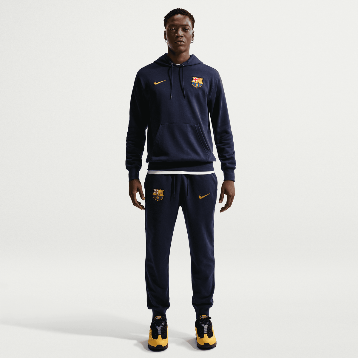 Nike FC Barcelona Club Pullover Hoodie -Navy product image 2, provided for visual reference and product detail review