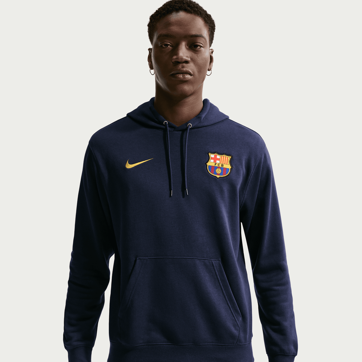 Nike FC Barcelona Club Pullover Hoodie -Navy product image 3, provided for visual reference and product detail review