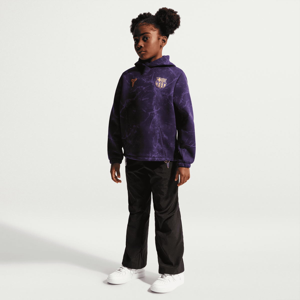 Nike FC Barcelona Away Big Kids' Kobe Soccer Pullover Hoodie product image 4, provided for visual reference and product
